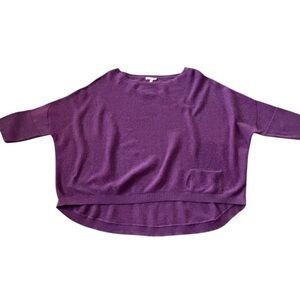 Eileen Fisher Purple Scoopneck Boxy Sweater